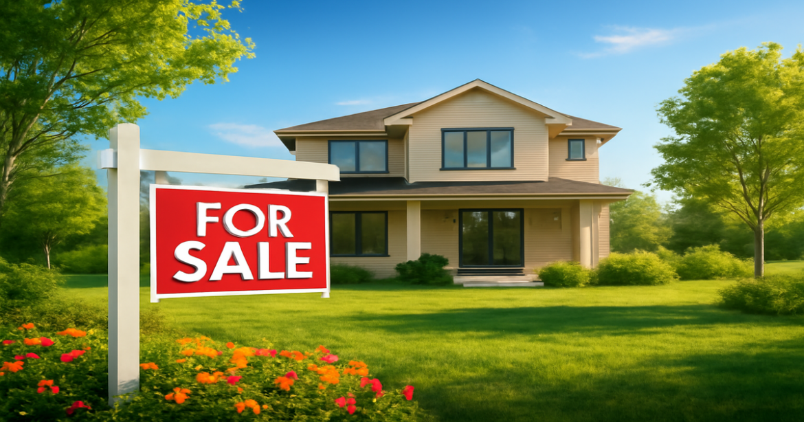 A modern home representing ипотечное кредитование in a serene landscape, perfect for financial services articles.