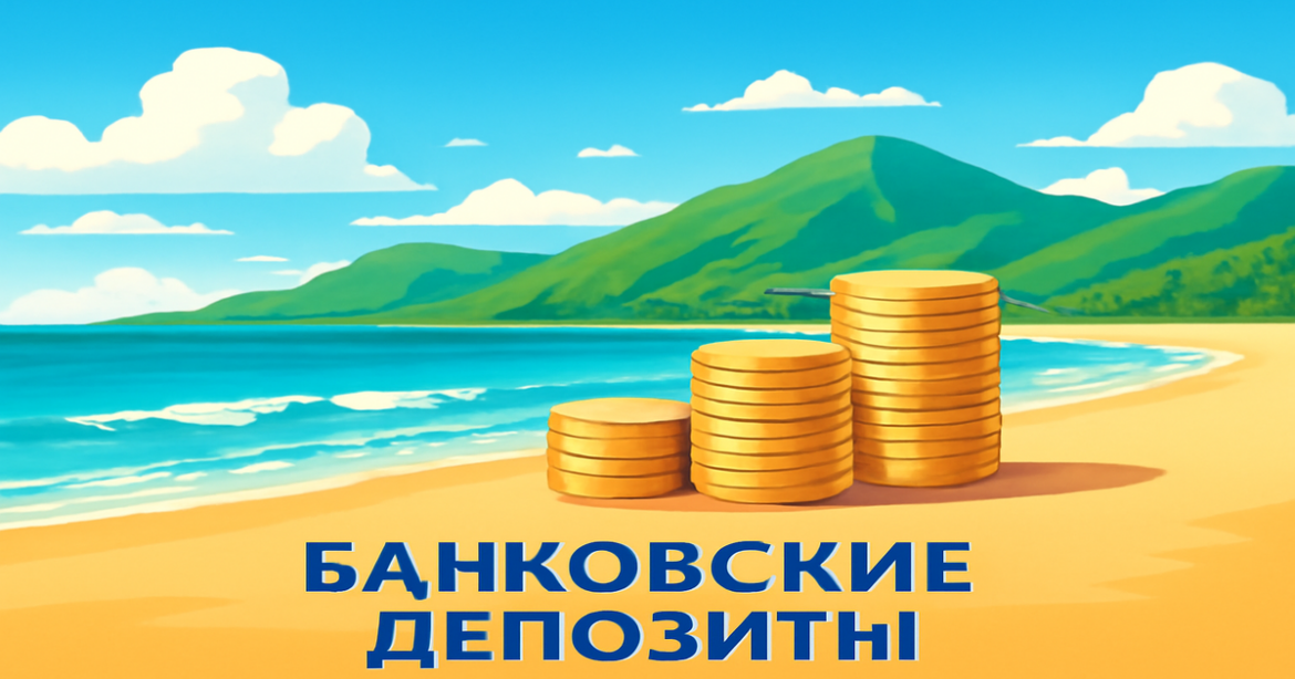 A peaceful beach scene representing банковские депозиты, ideal for financial planning articles.
