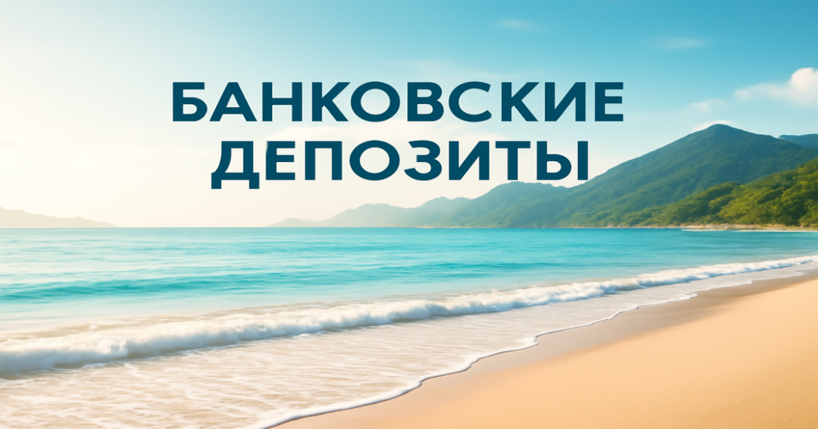A peaceful beach scene symbolizing the security of банковские депозиты for your savings.