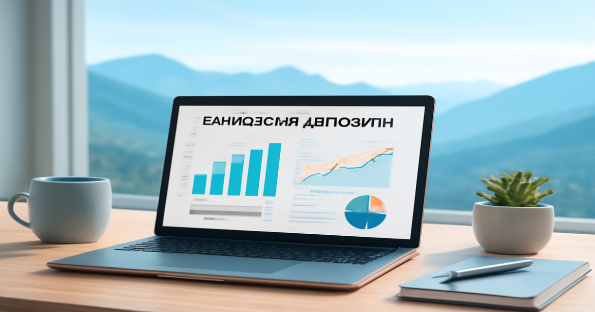 Professional image of a financial workspace with graphs related to банковские депозиты, symbolizing growth.