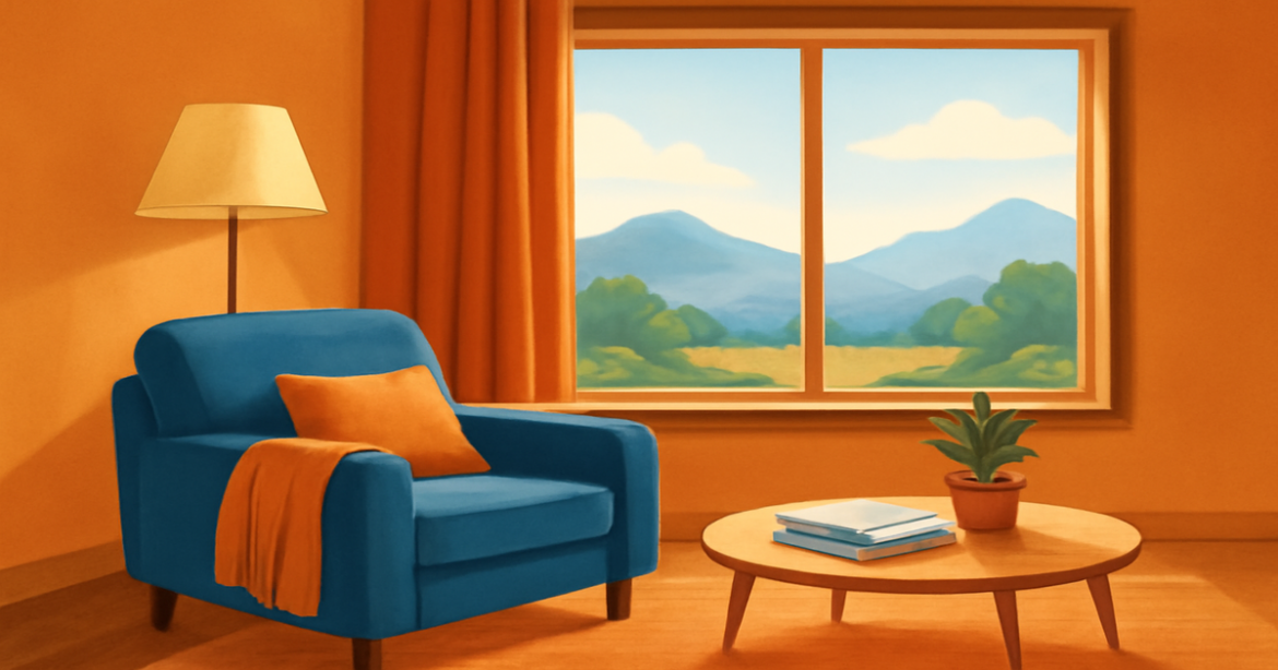A cozy reading nook illustrating the concept of ипотечные кредиты in a serene home setting.