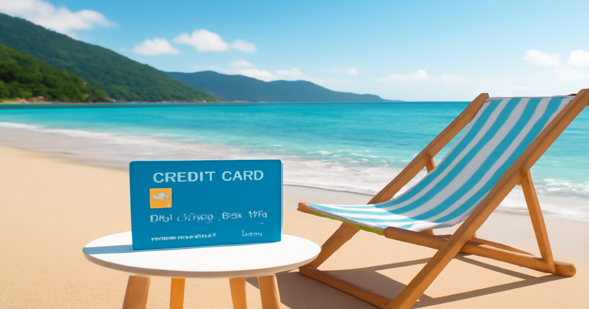 Explore credit cards in Russia with a relaxing beach scene, highlighting financial choices and travel freedom.