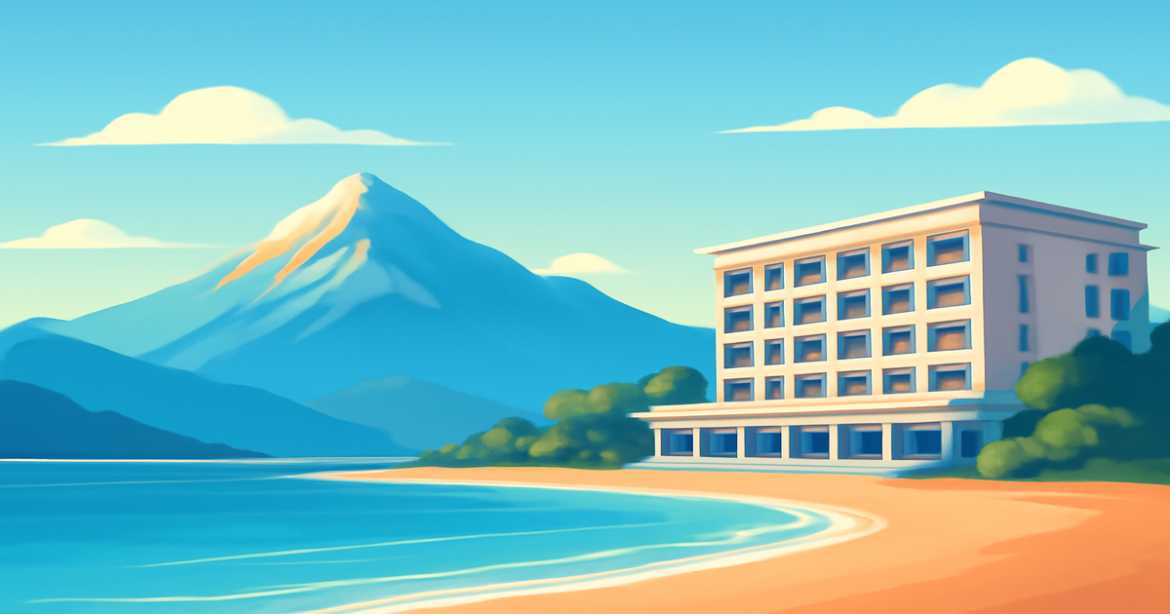 A serene landscape showcasing consumer loans with mountains and beaches for financial guidance.
