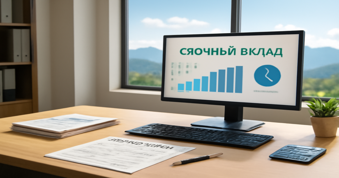 Professional image of a bank office highlighting срочный вклад as a key financial tool.