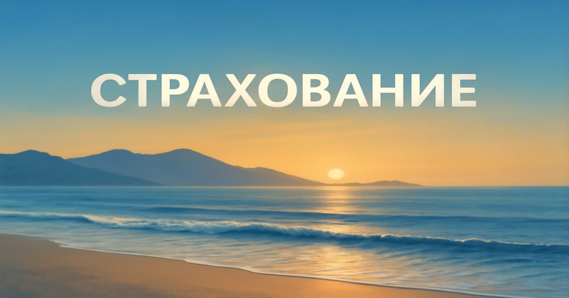 A tranquil beach scene representing страхование, perfect for financial planning articles.