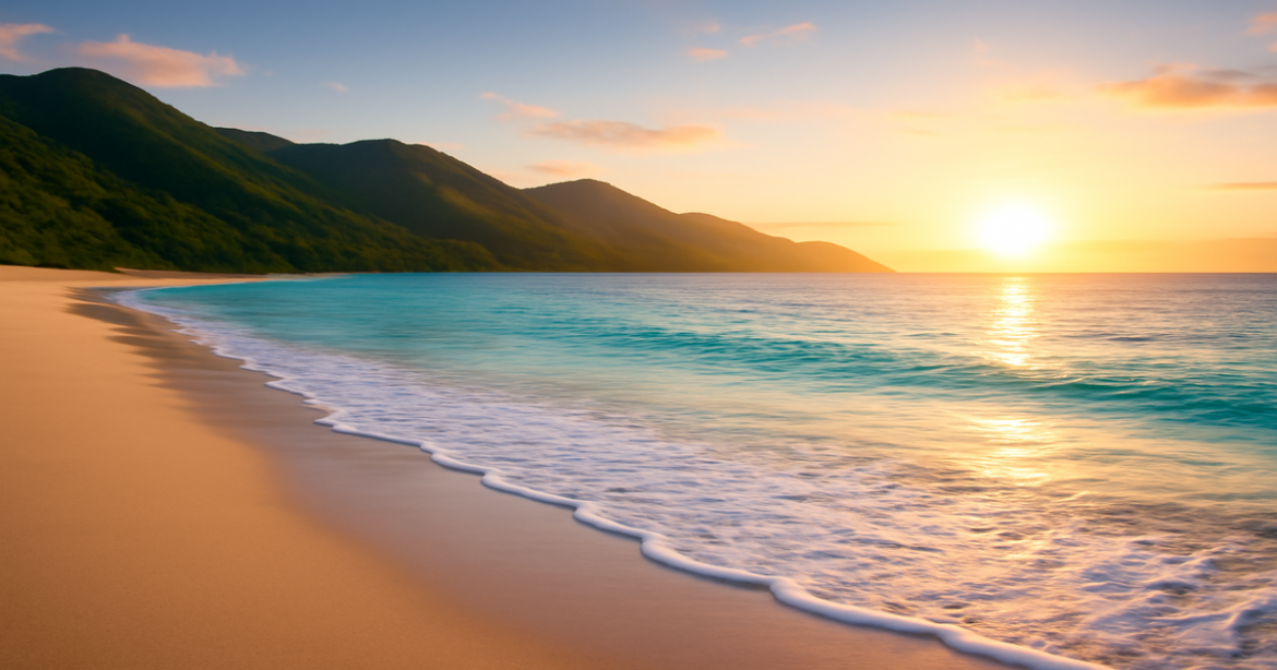 A tranquil beach scene symbolizing financial security through страхование.