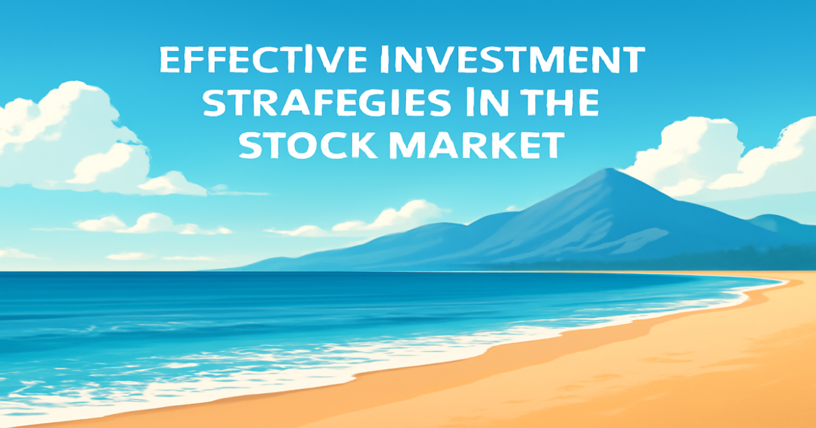Explore effective strategies for инвестирование на фондовом рынке in a serene beach and mountain landscape.