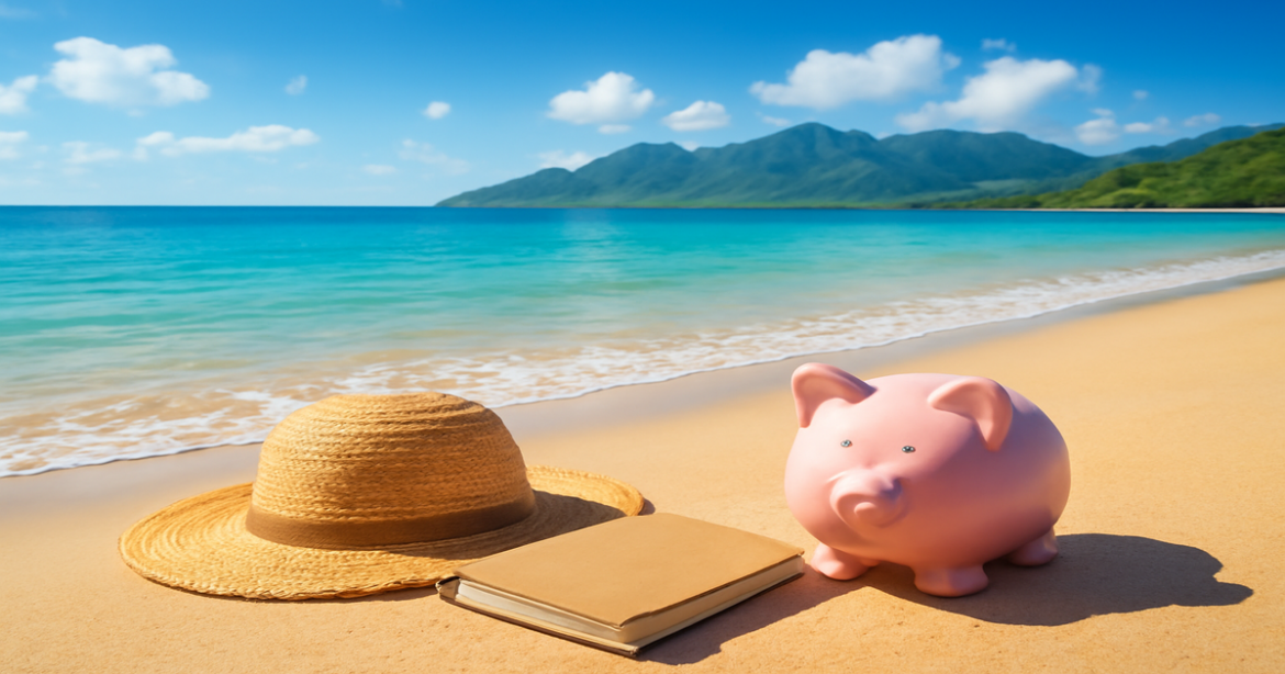 A tranquil beach scene symbolizing a сберегательный счет, perfect for financial planning articles.