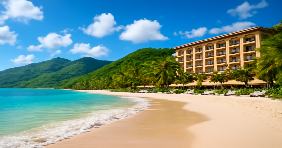 Stunning travel destinations highlighting кредитные карты для путешествий with beautiful beaches and mountains.