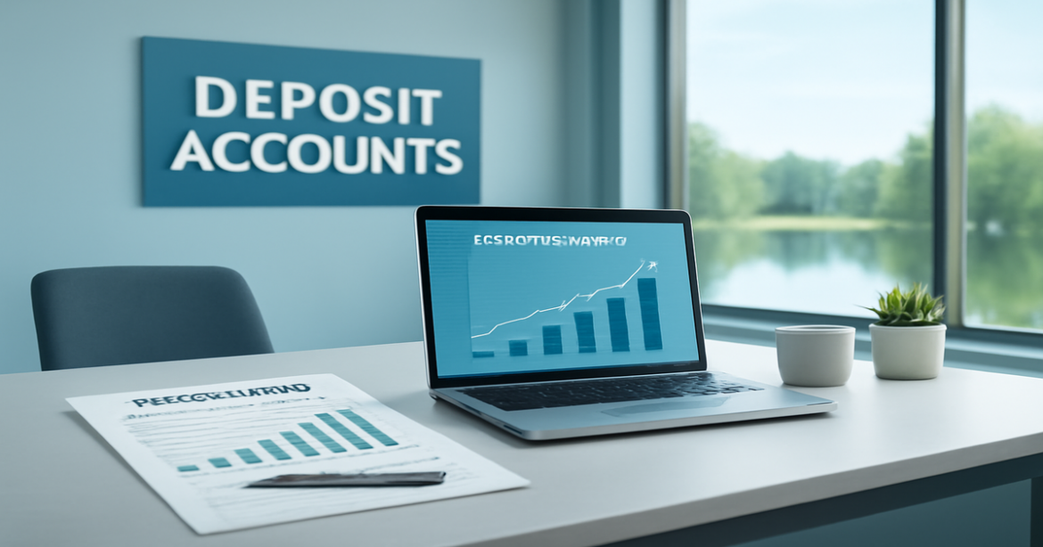 Explore the world of депозитные счета with this professional and calming financial image.