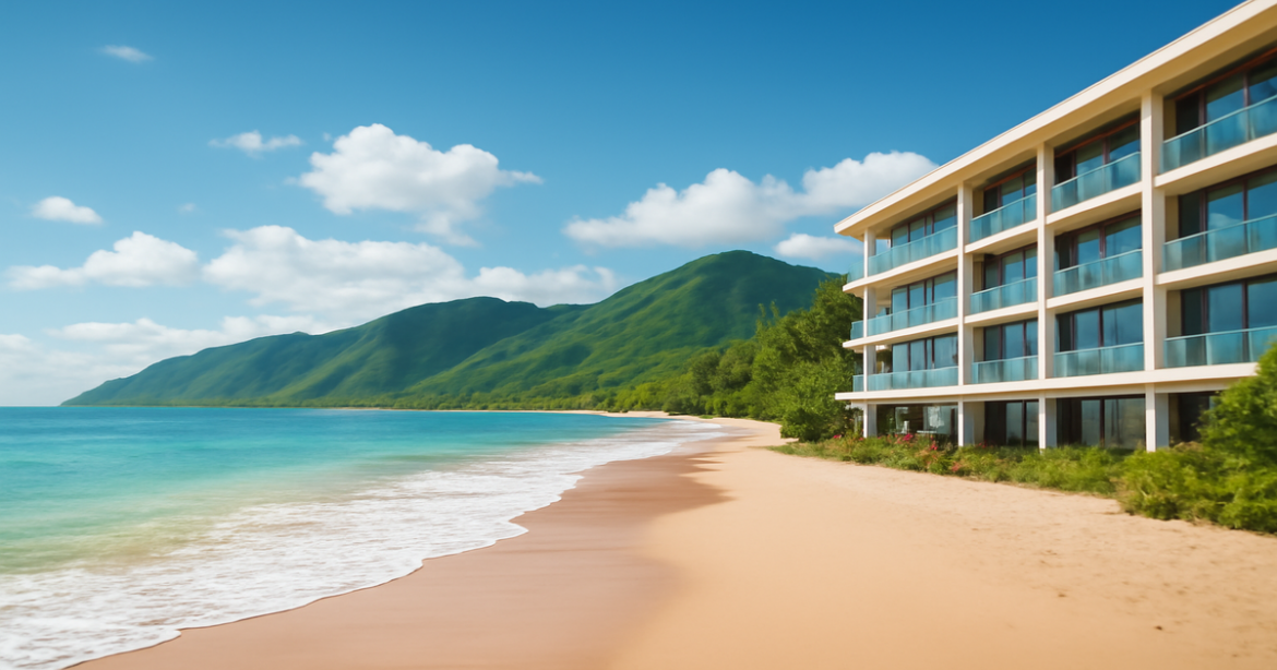 A serene beach landscape symbolizing the benefits of потребительский кредит for dream vacations.