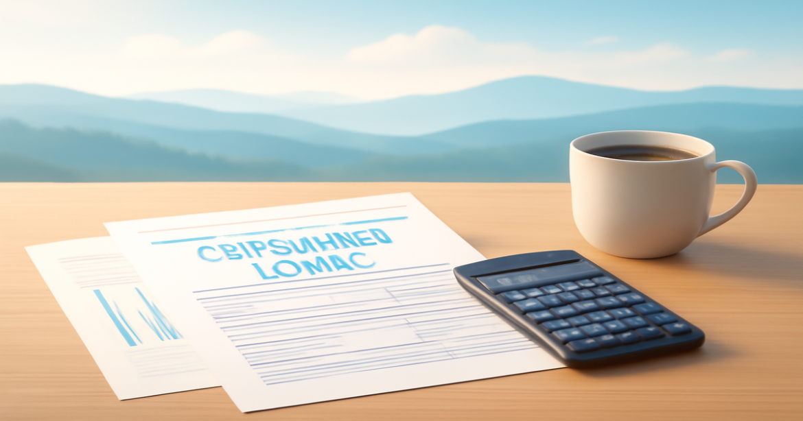 A calming image representing потребительские кредиты with a professional desk setup and serene landscape.