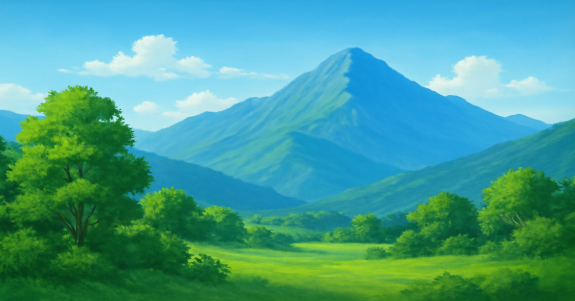 A calming mountain landscape representing страхование жизни and family protection.