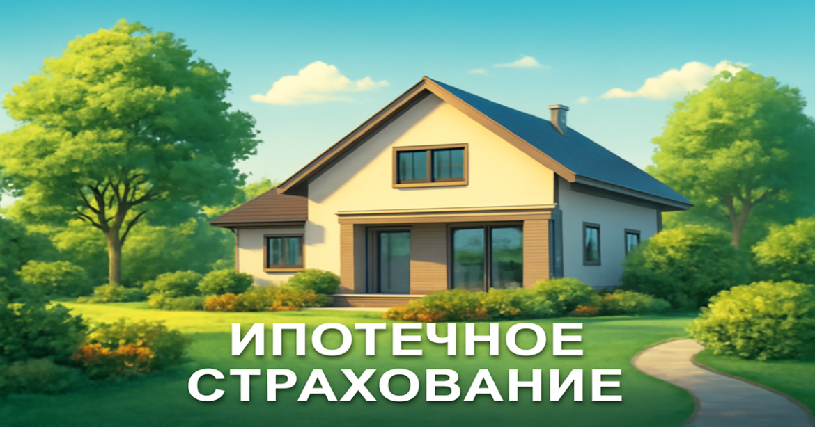 A peaceful home scene symbolizing ипотечное страхование and financial security.