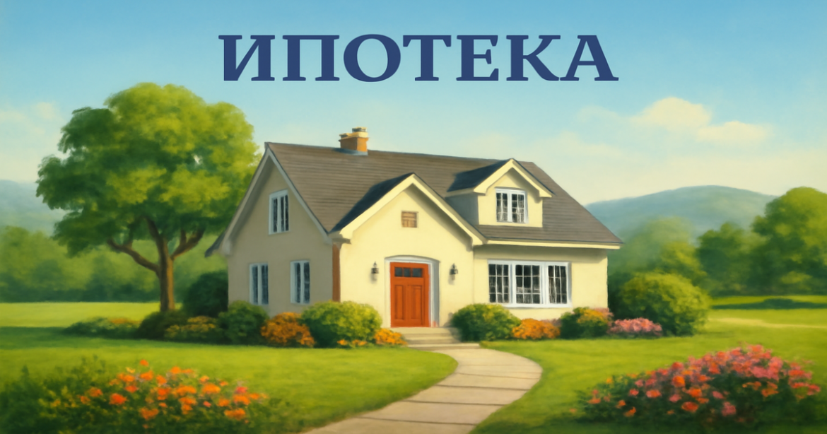 A tranquil house in nature symbolizing ипотека, perfect for illustrating home ownership.