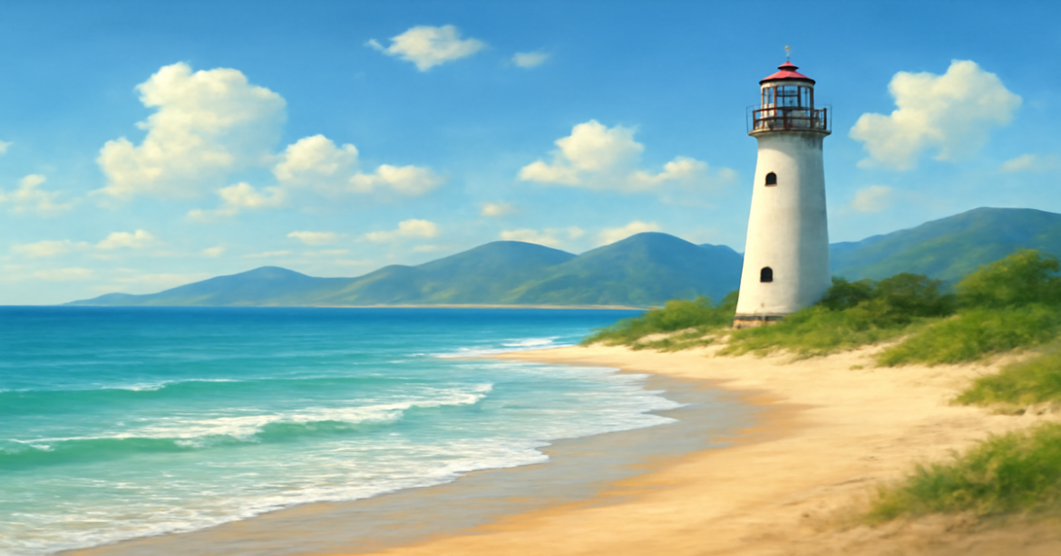 Tranquil beach landscape symbolizing financial security in страхование choices.
