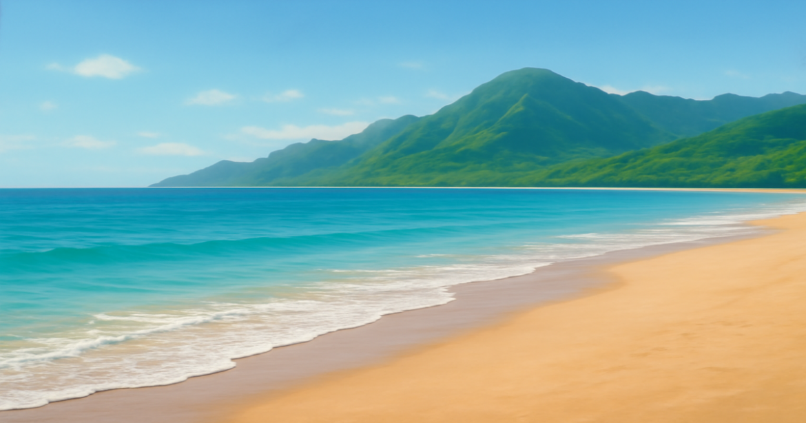 A peaceful beach landscape symbolizing финансовая грамотность and financial independence.