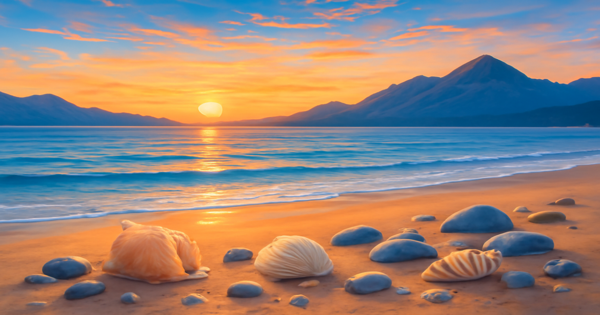 A beautiful beach sunset scene illustrating investment opportunities in travel for beginners in 2026.