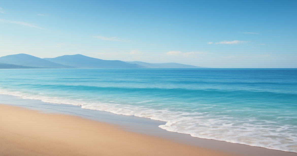 A tranquil beach scene illustrating investment opportunities in инвестиционные фонды.