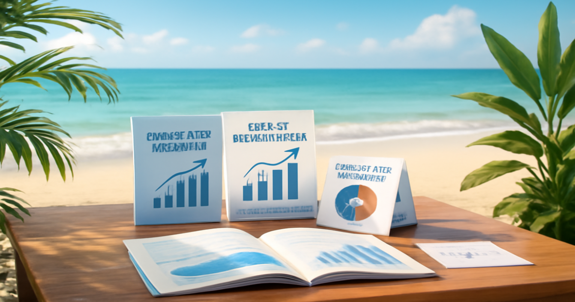 Investment products depicted in a tranquil beach setting, promoting smart financial planning.
