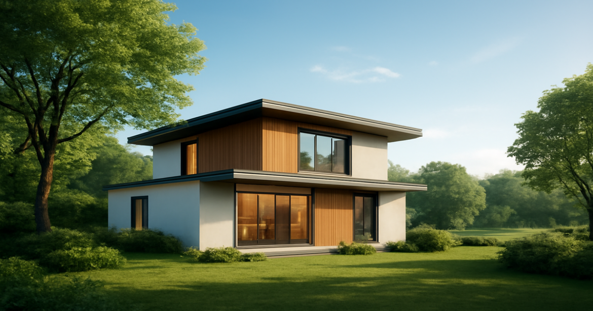 A tranquil scene of a modern house, ideal for exploring ипотека options for your dream home.