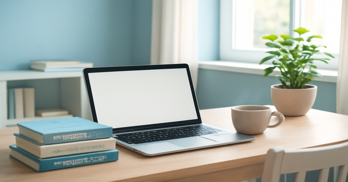 A peaceful home office scene for making informed выбор кредита decisions.
