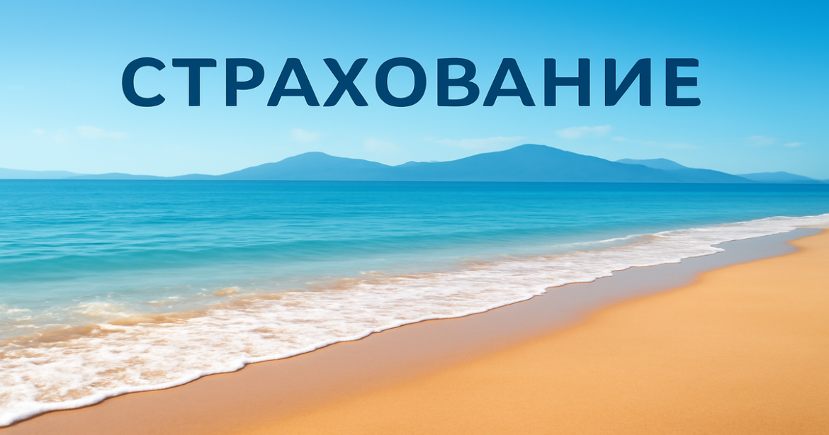 A tranquil beach scene symbolizing страхование and financial security for a relaxing getaway.