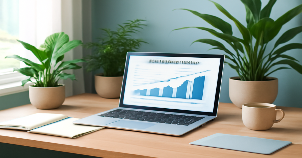 A professional workspace illustrating investment products and financial planning for goal achievement.