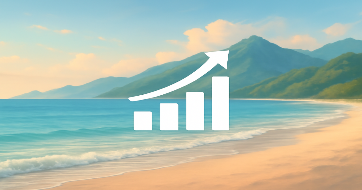 A tranquil beach scene symbolizing the selection of инвестиционные продукты for financial growth.