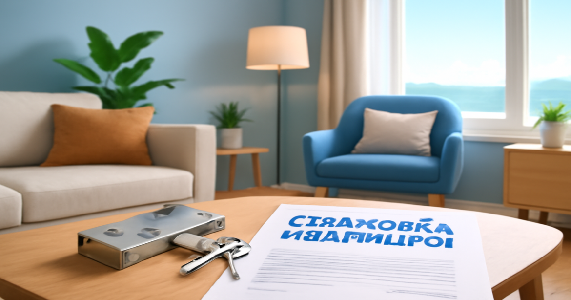 Cozy apartment interior highlighting страховка квартиры for home security and financial protection.