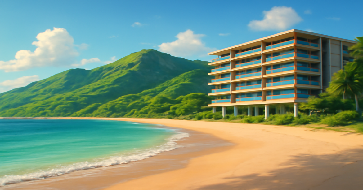 A stunning beach scene emphasizing the importance of choosing the right страховой продукт for travel.