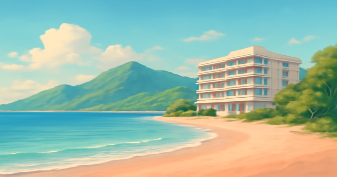 A tranquil beach scene representing выбор страховой компании for financial protection.