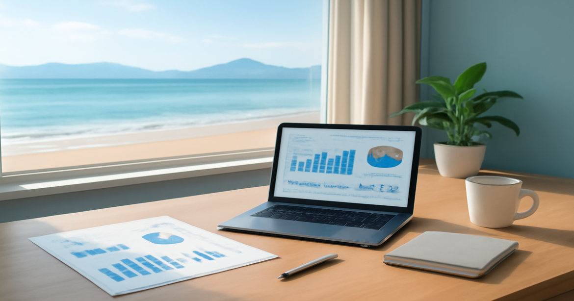 Explore страховые продукты for asset protection in a calming and professional office setting.