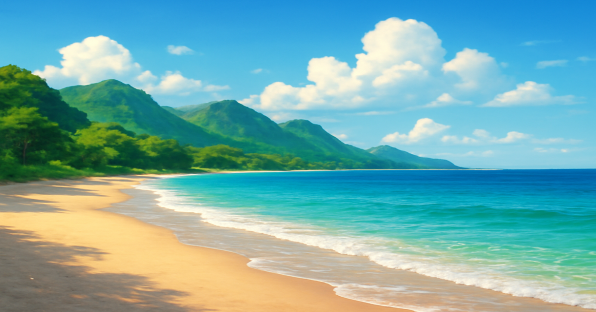 Explore банковские услуги through a serene beach landscape, symbolizing effective financial management.
