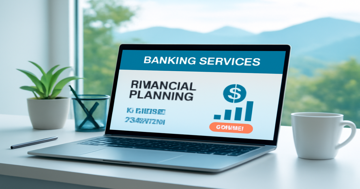 Explore the best банковские услуги in Russia with this serene financial planning image.