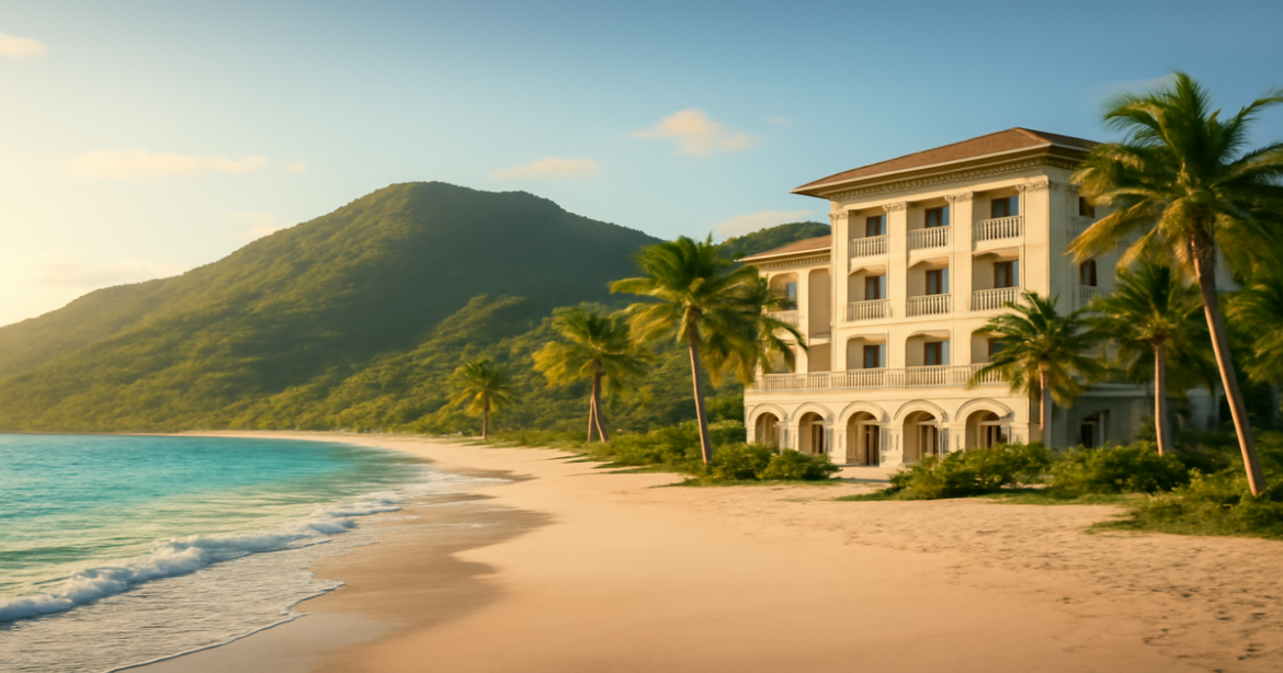 A beautiful beach scene symbolizing накопления for financial stability and relaxation.