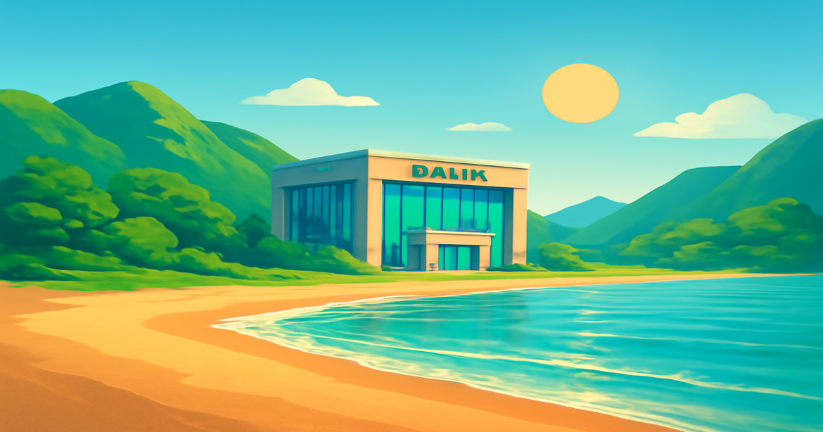 Explore the best вклады 2023 with a beautiful serene beach and mountains in the background.