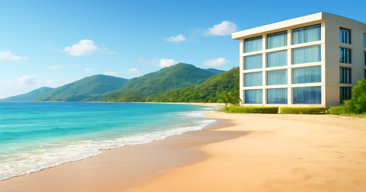 A beautiful beach scene symbolizing reliable инвестиционные продукты for 2023, showcasing nature and tranquility.