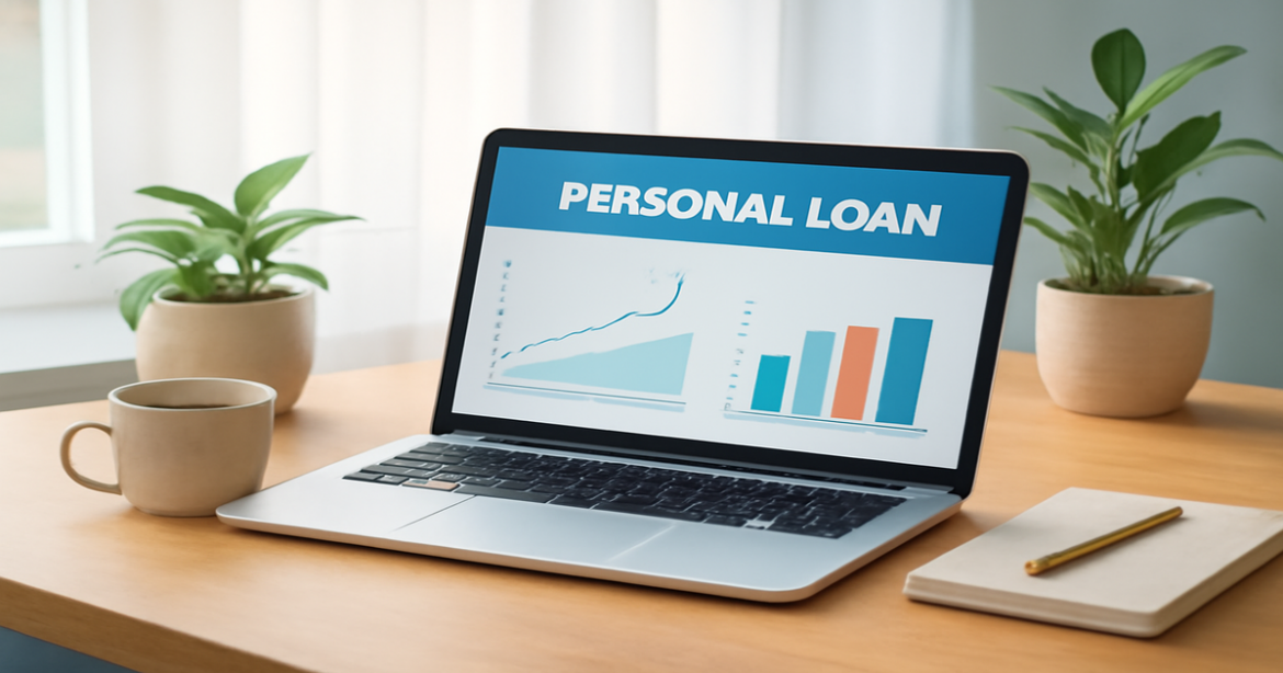 A professional image representing personal loans with a relaxing financial consultation setup.