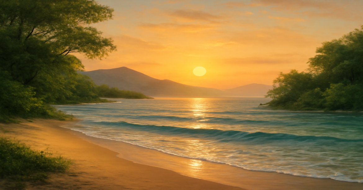 A peaceful beach scene symbolizing депозитное страхование and financial protection.