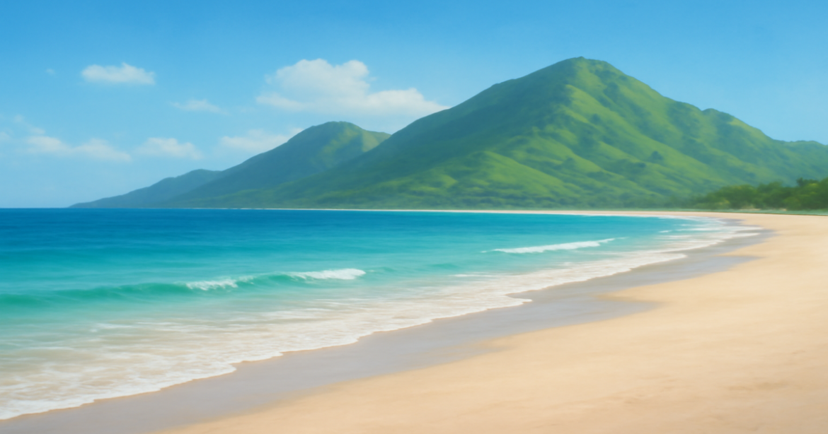 A tranquil beach scene representing финансовая грамотность as a path to financial independence.
