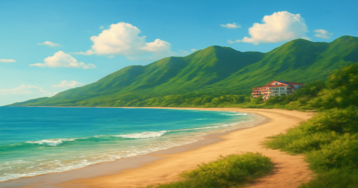 A serene beach landscape representing инвестиционное планирование for financial goal achievement.