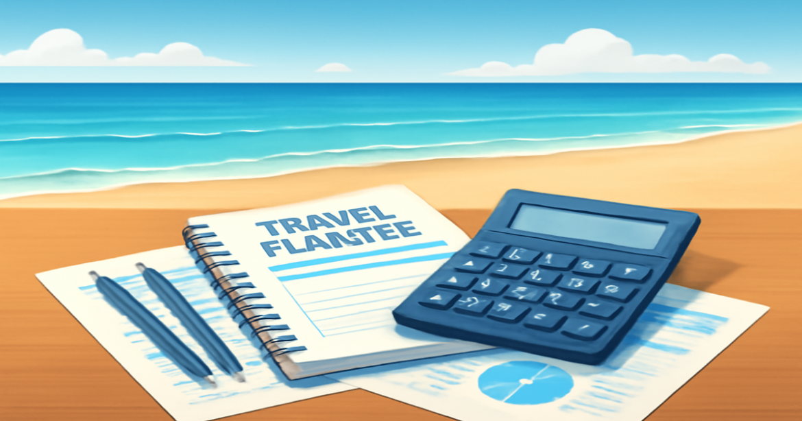 Explore планирование бюджета through a serene beach landscape illustrating financial peace.