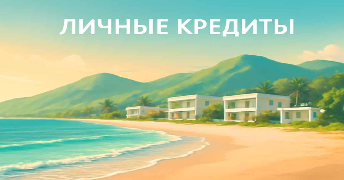 A tranquil beach scene symbolizing the benefits of личные кредиты for travel and relaxation.