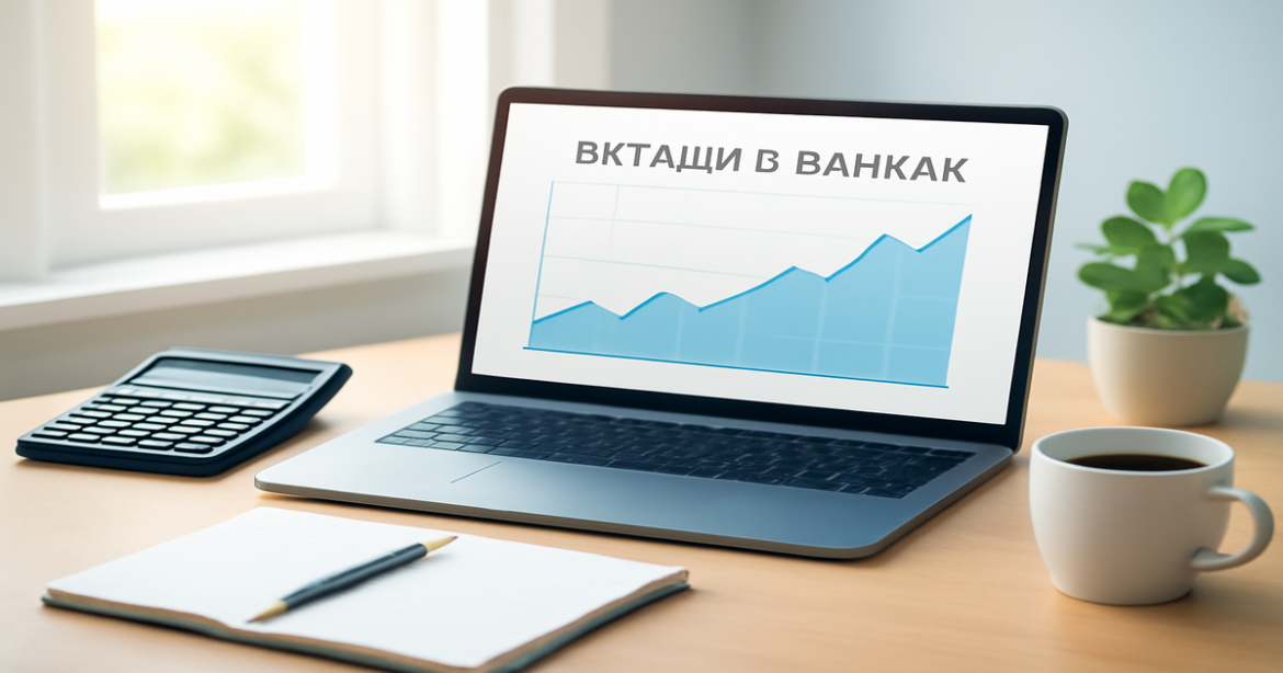Professional image representing вклады в банках, showcasing financial planning tools in a serene office setting.