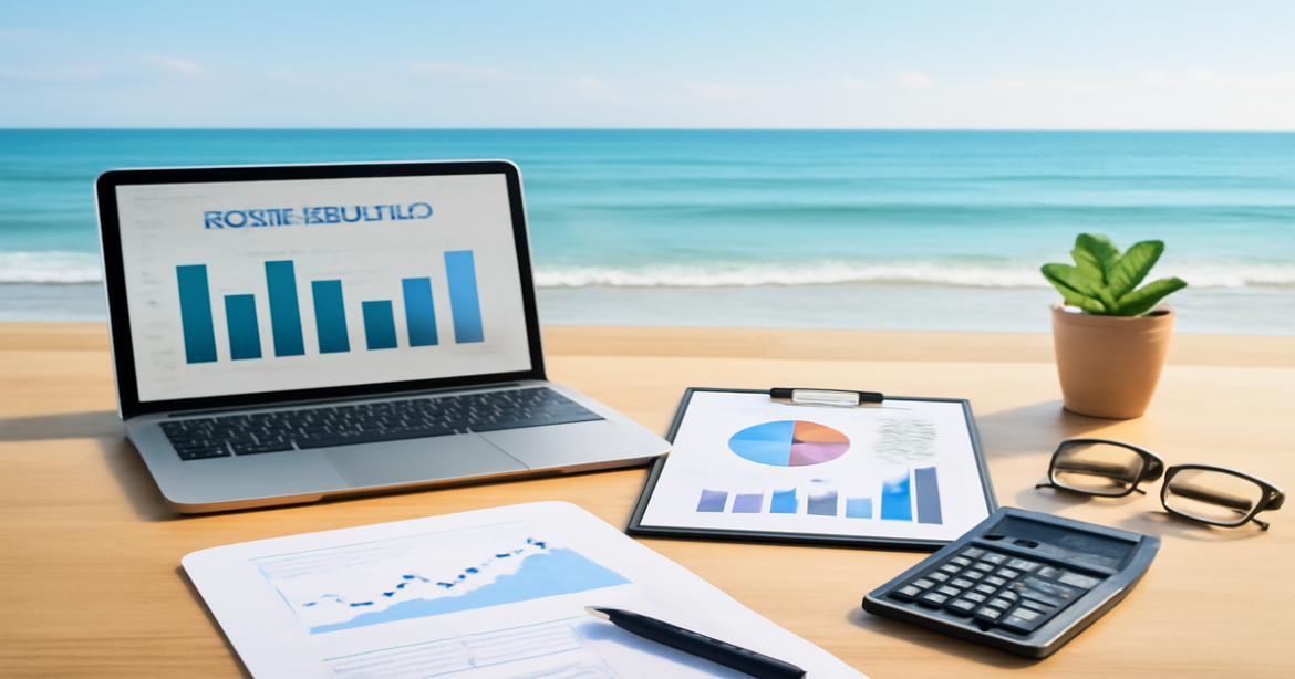 Explore depositные продукты with a professional setup showcasing financial planning tools.