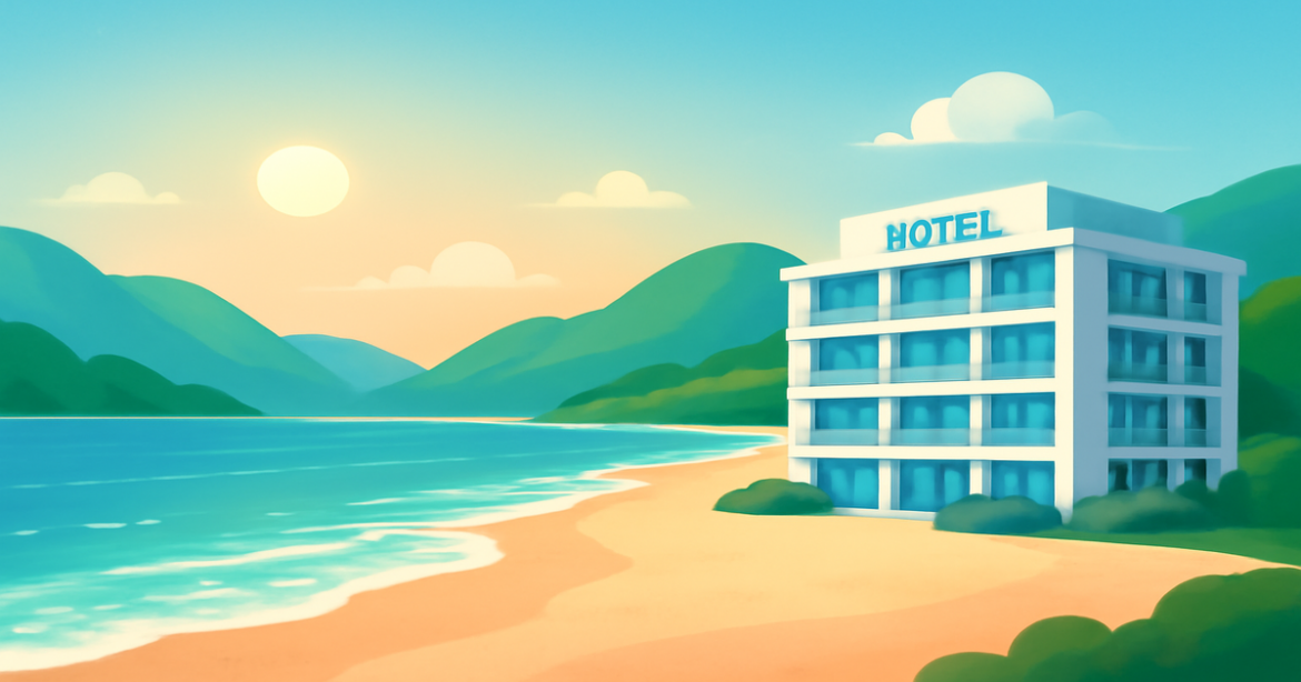A tranquil beach and mountains representing личные финансы and smart financial planning.