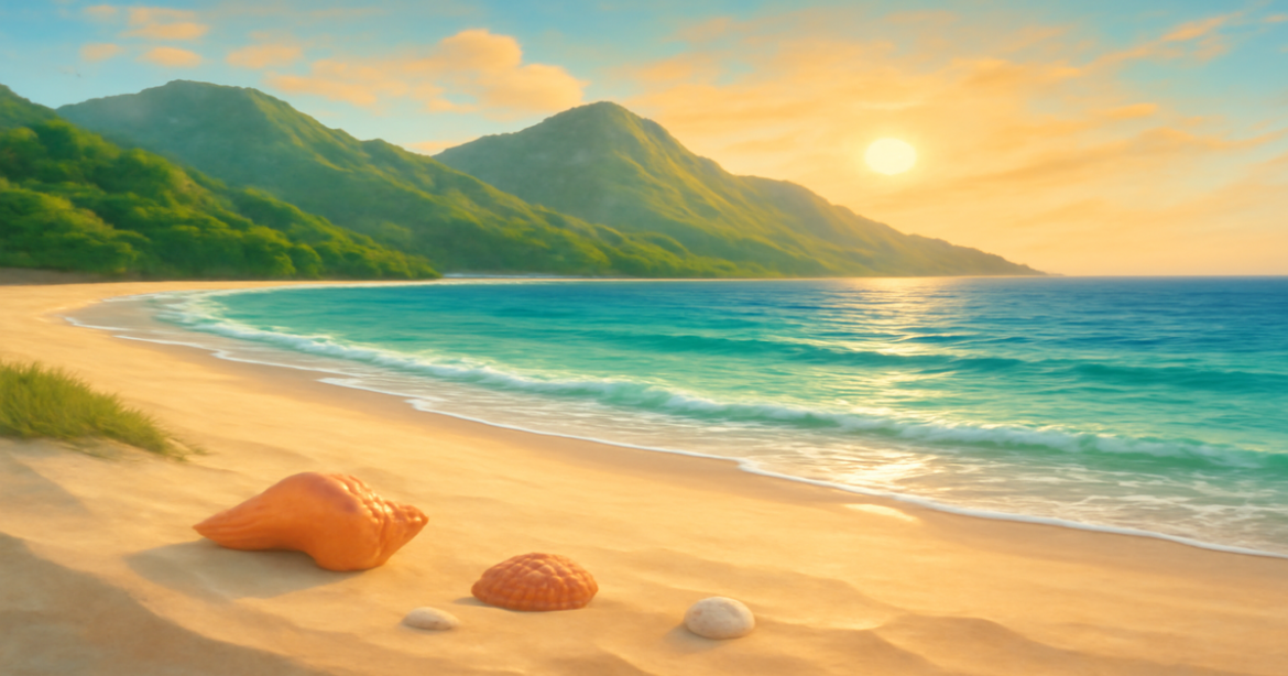 A peaceful beach scene symbolizing financial security and страхование.