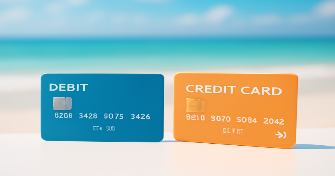 Explore the разница между дебетовой и кредитной картой with this professional image showcasing both card types.