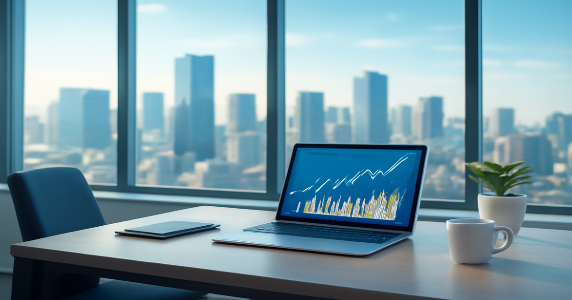 A professional office scene depicting banking services for businesses in 2026.